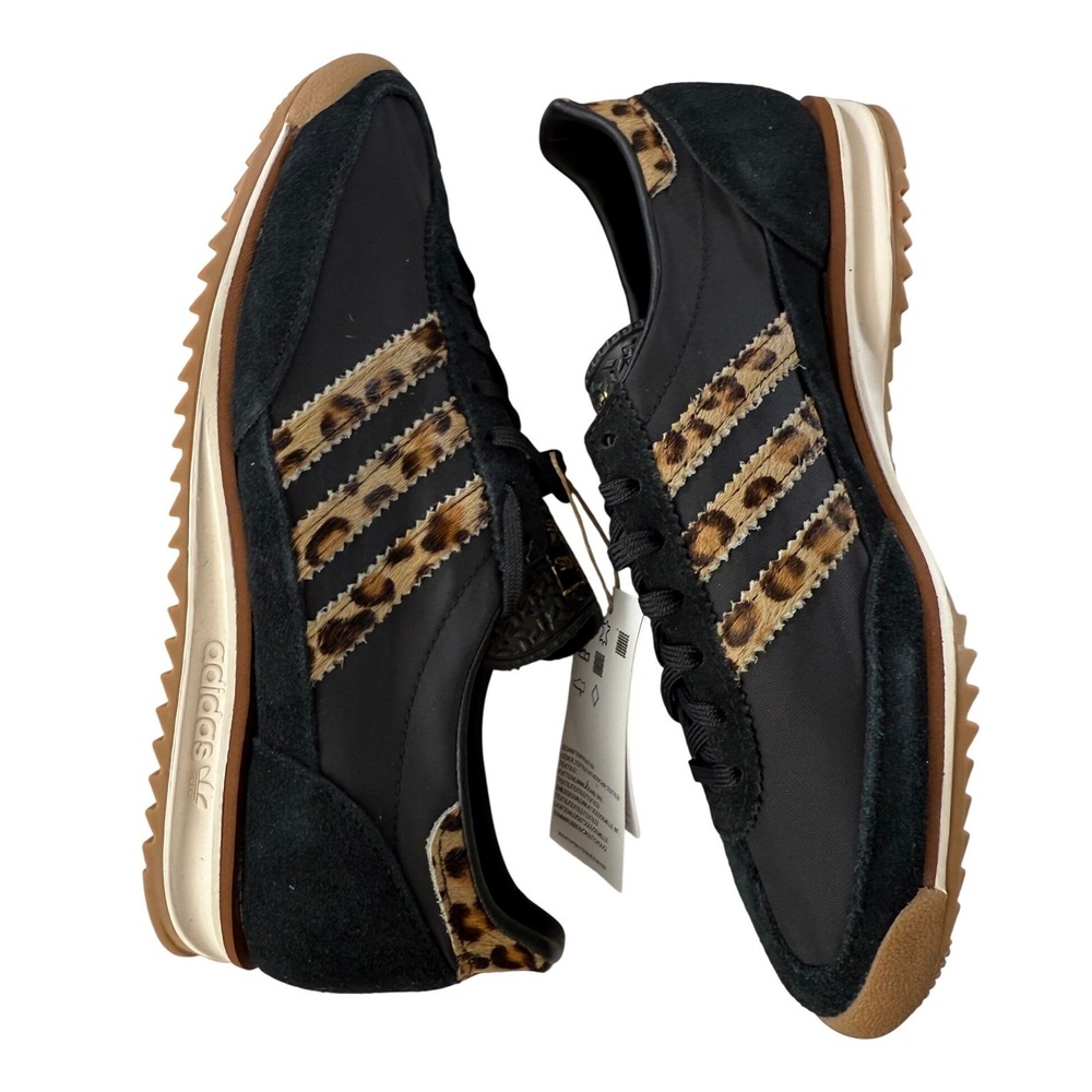 adidas Black and Leopard Print Sneakers